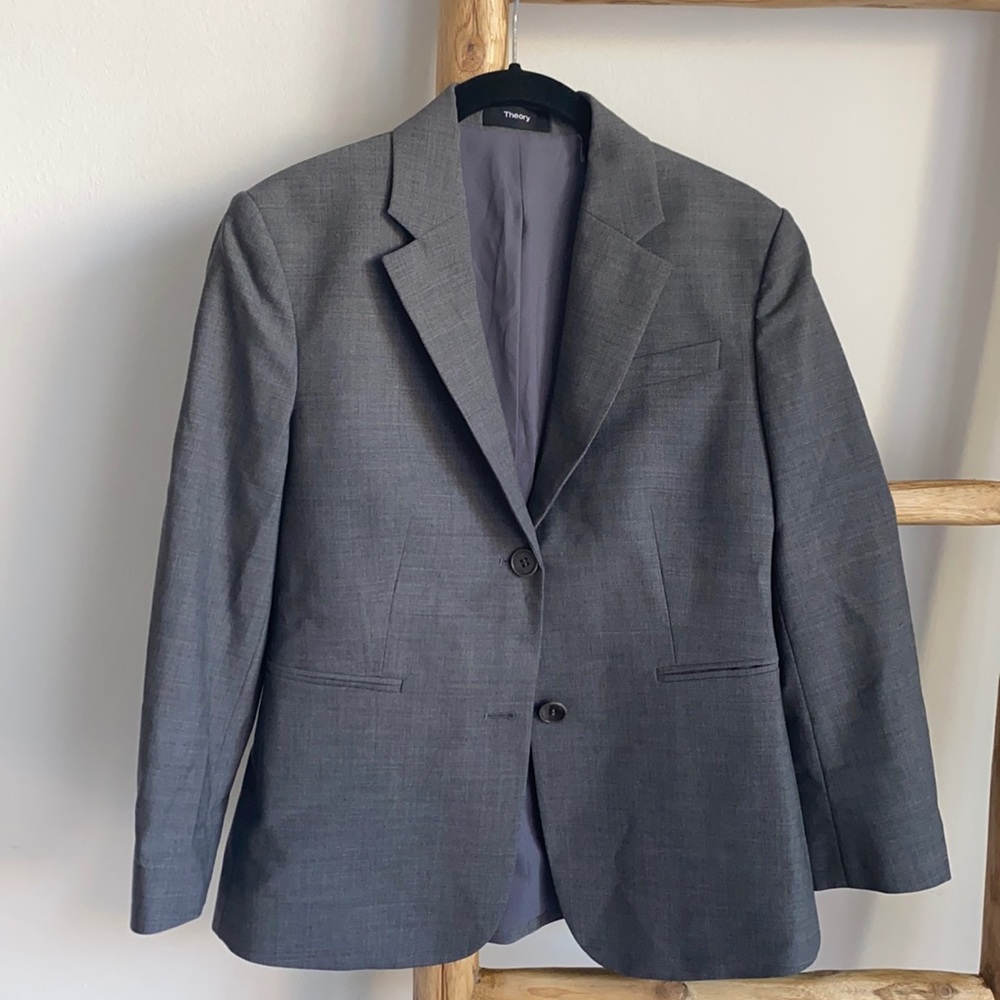 Theory Grey Wool Blend Blazer
